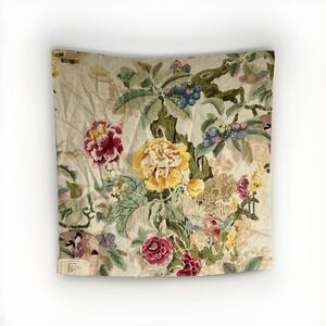 Lee Jofa Chinese Lantern Lemon Vinatge 100% Linen Fabric England Sample 27"x27"
